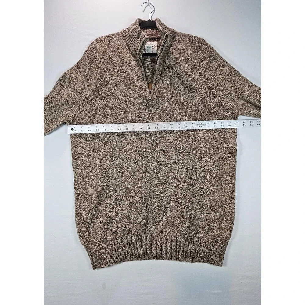 St. John's Bay men's 1/4 zip pullover sweater, brown, long sleeves, mock‎ neck